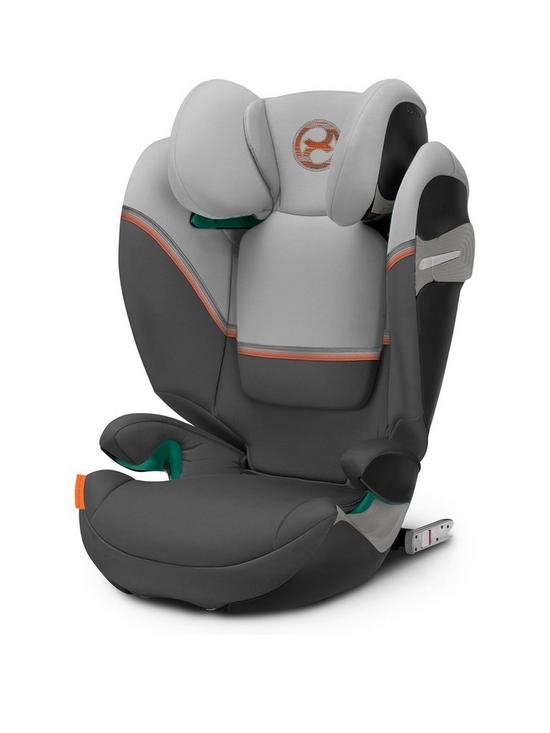 front image of cybex-solution-s2-i-fix-car-seat-lava-grey