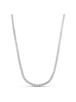 the love silver collection men's sterling silver 4.4mm box wheat chain 20 inches, silver, men