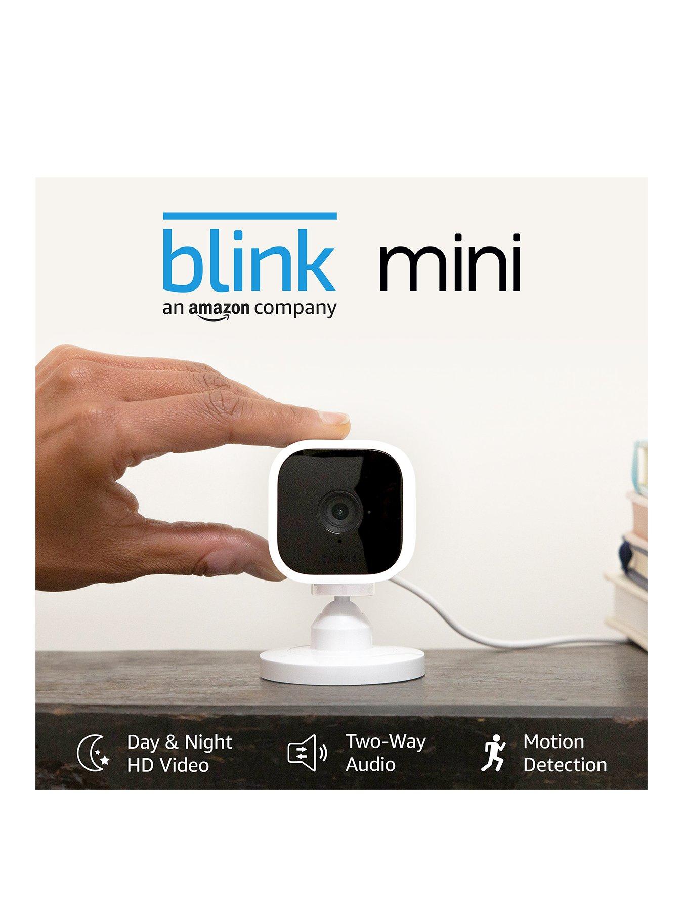 Blink Mini , Compact indoor plug-in smart security camera, 1080p HD  video, motion detection, Works with Alexa , 1 Camera