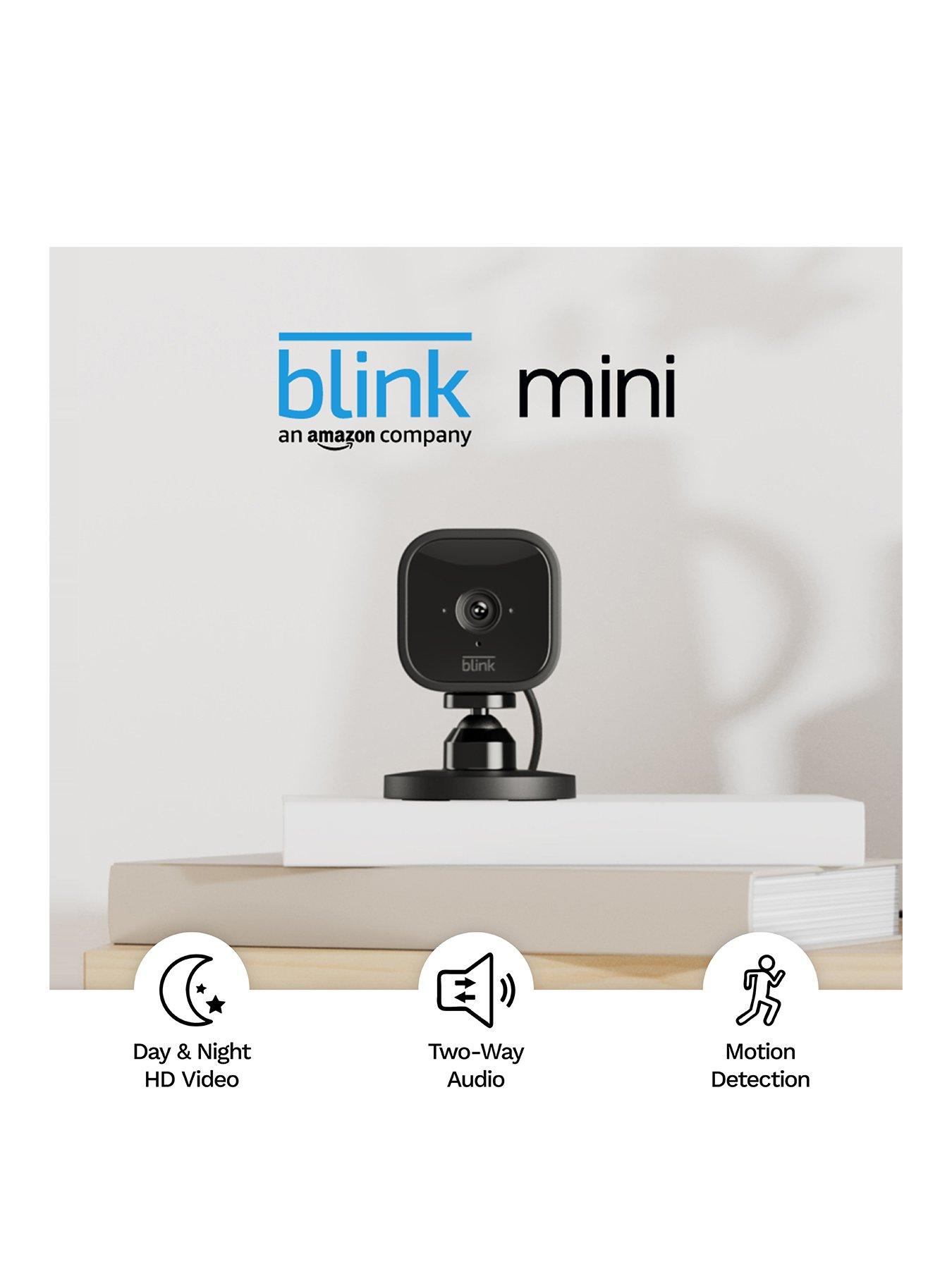 Blink Mini , Compact indoor plug-in smart security camera, 1080p HD  video, motion detection, Works with Alexa , 1 Camera