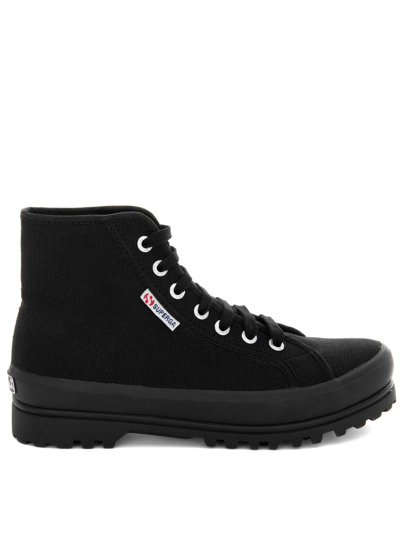 ladies black superga trainers