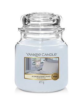 Product photograph of Yankee Candle A Calm And Quiet Place Medium Classic Jar Candle from very.co.uk