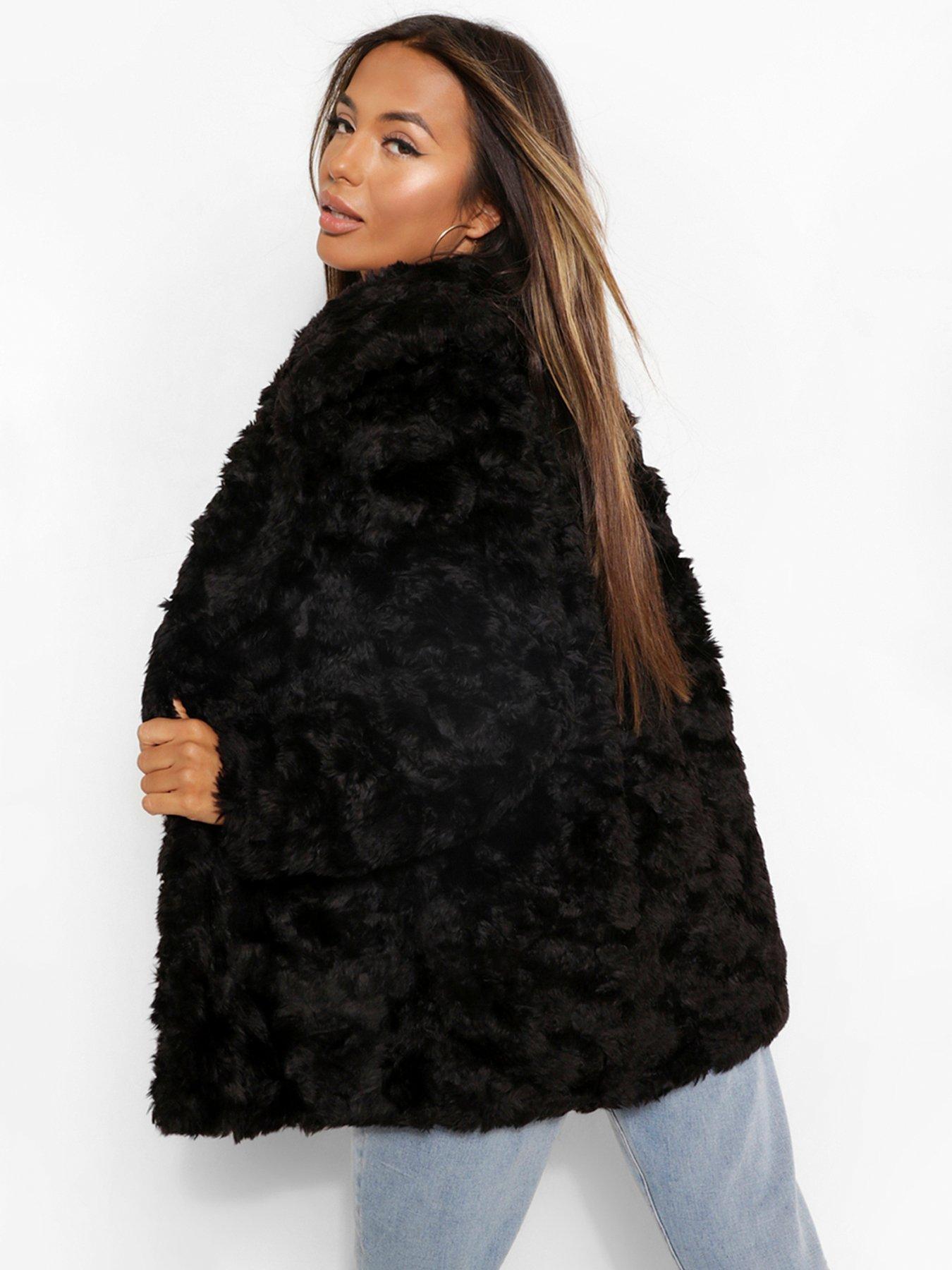 petite luxe faux fur coat
