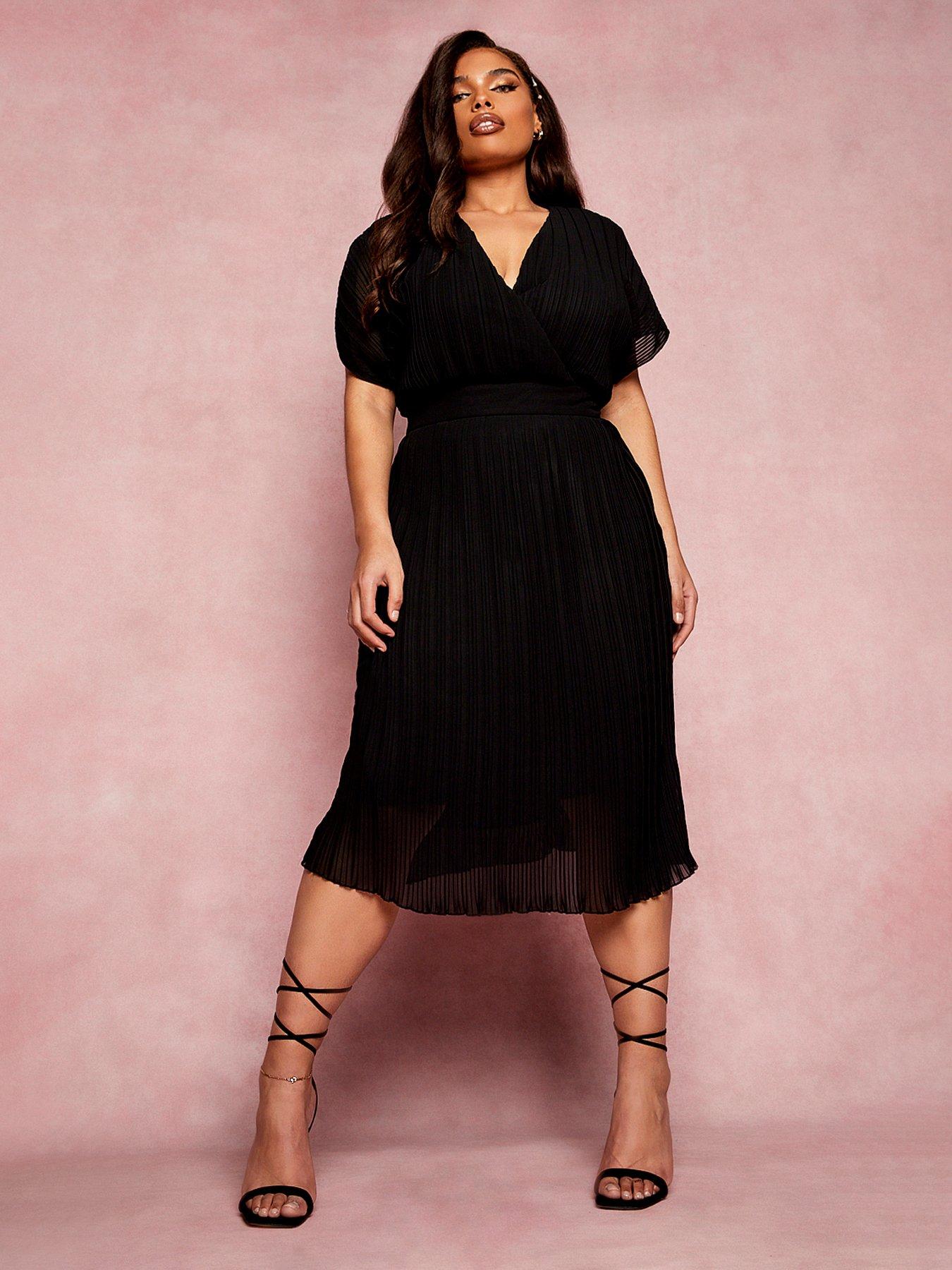 Pleated midi occasion clearance dress