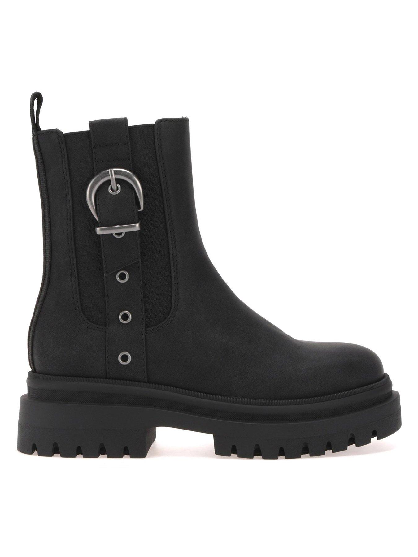 Dekko Buckle Ankle Boots Black