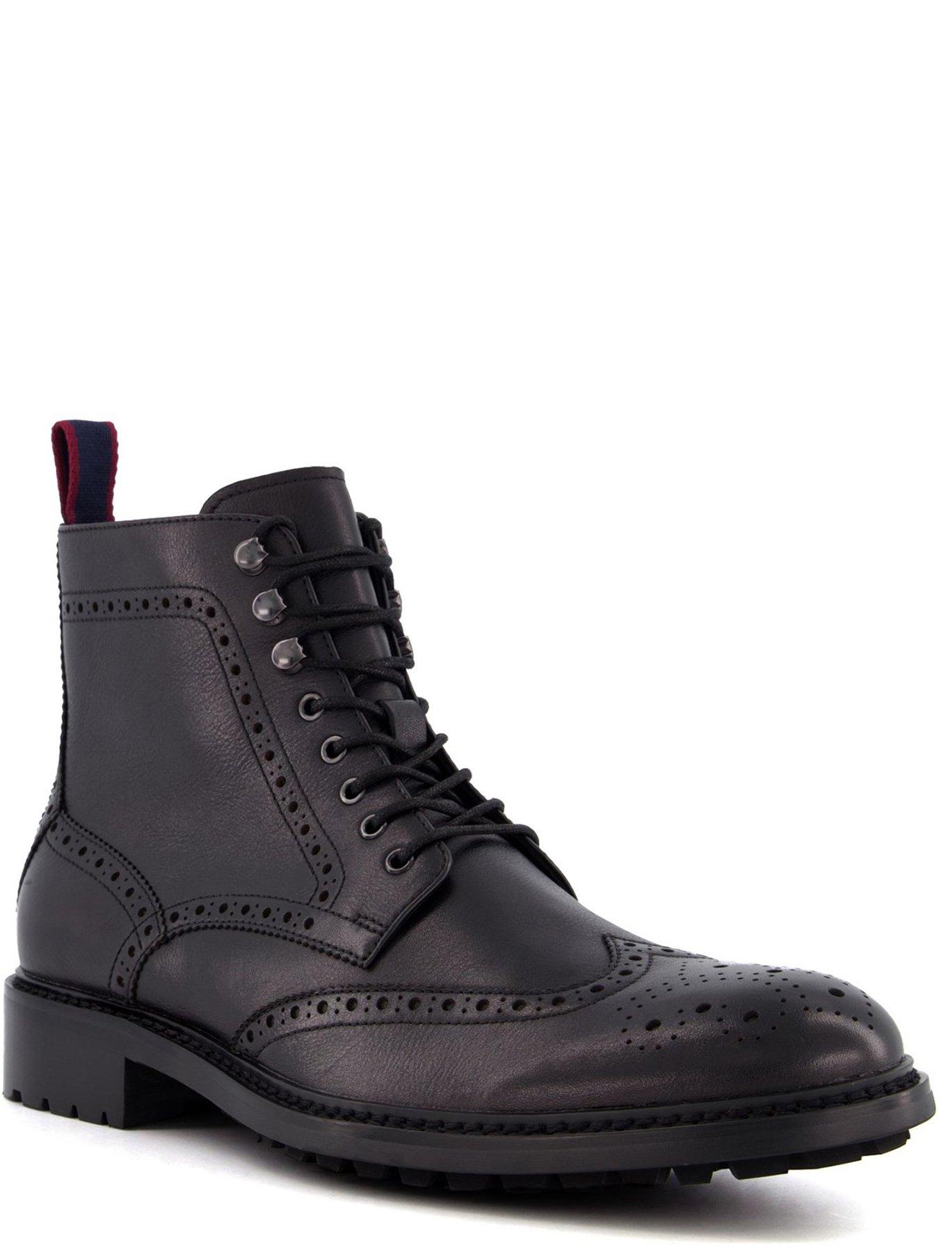 Mens black brogue outlet boots sale