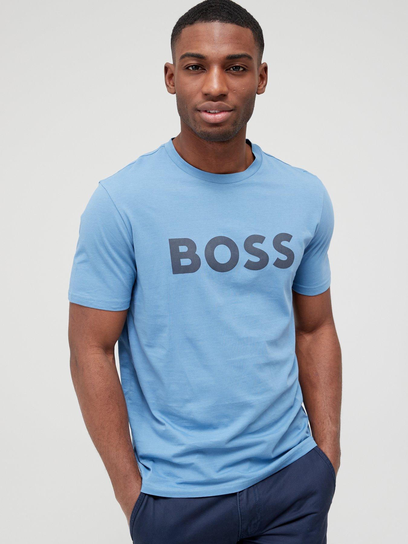 Image 1 of 4 of BOSS Thinking 1 Regular Fit T-Shirt-Light/Pastel Blue
