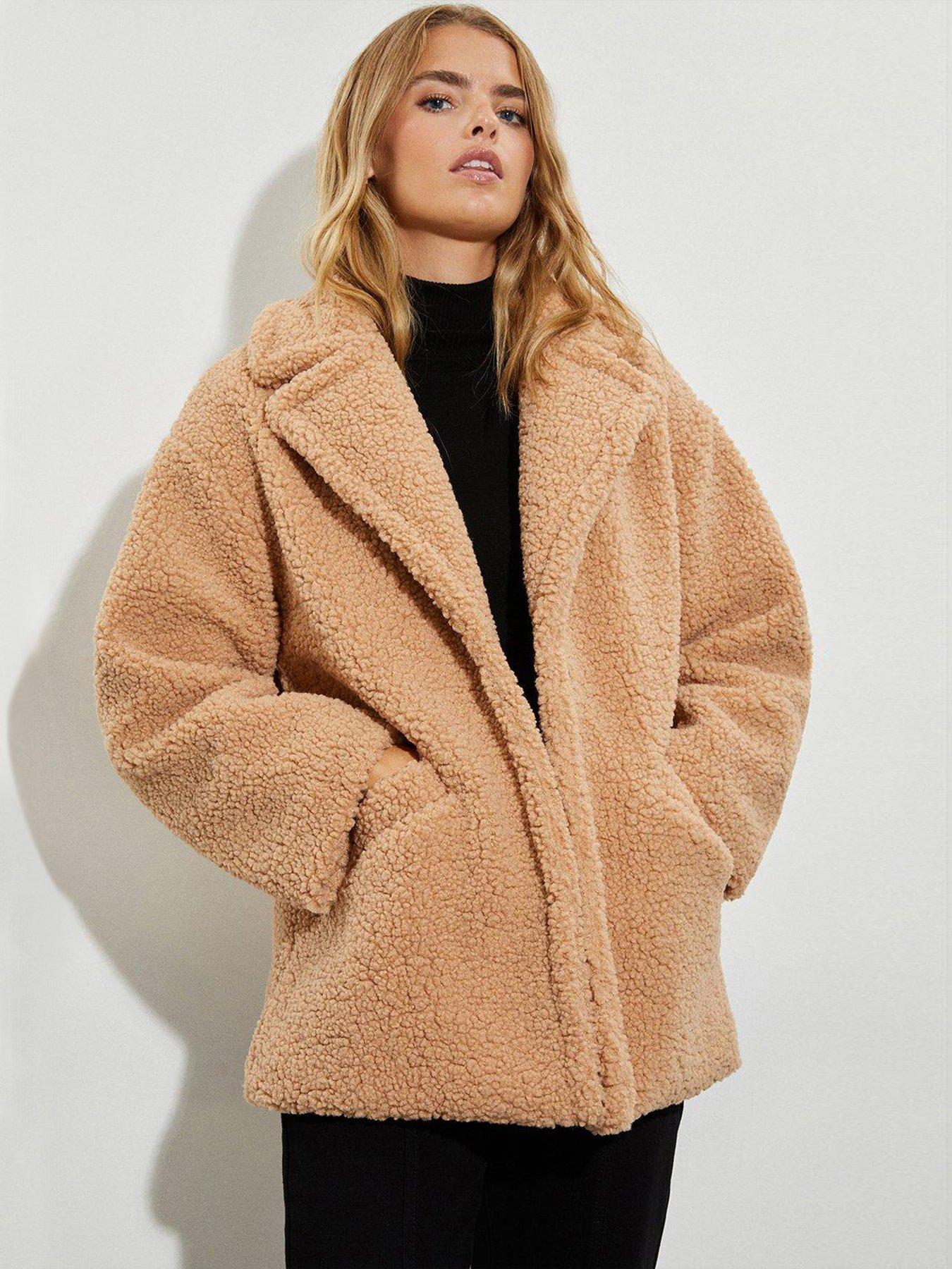 Short teddy coat sale