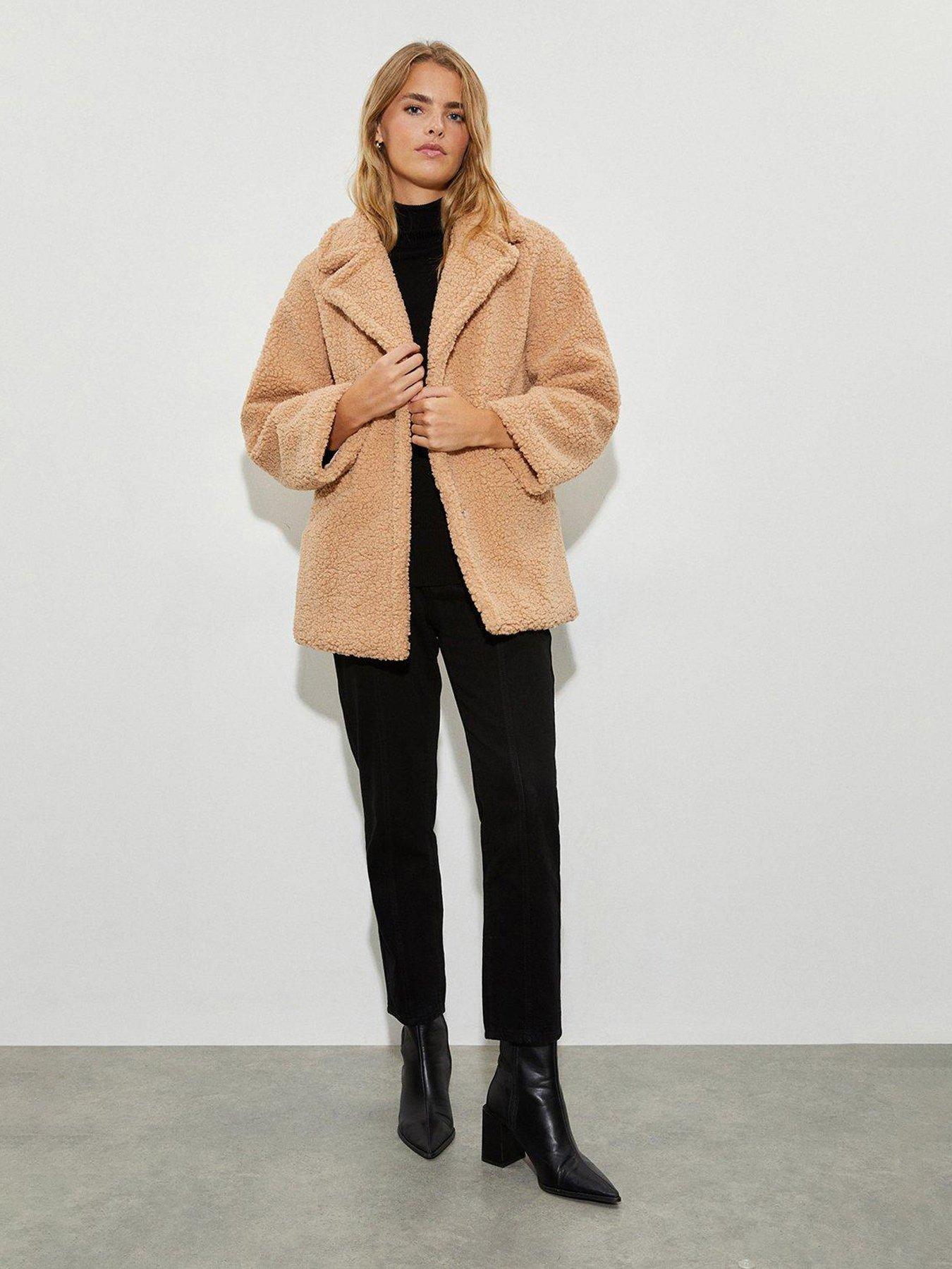 BOSS - Relaxed-fit teddy coat with patch pockets