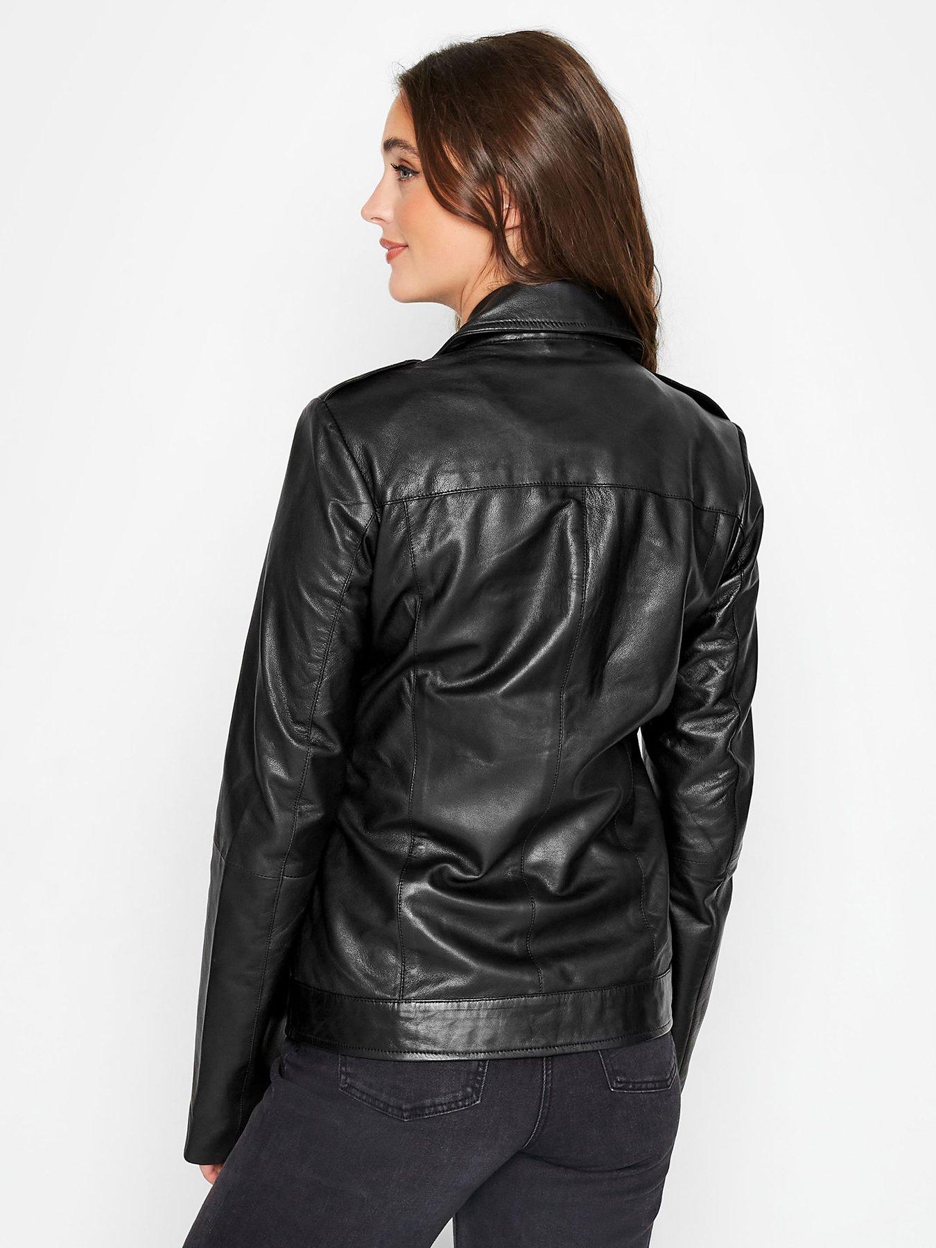 Tall leather clearance motorcycle jacket