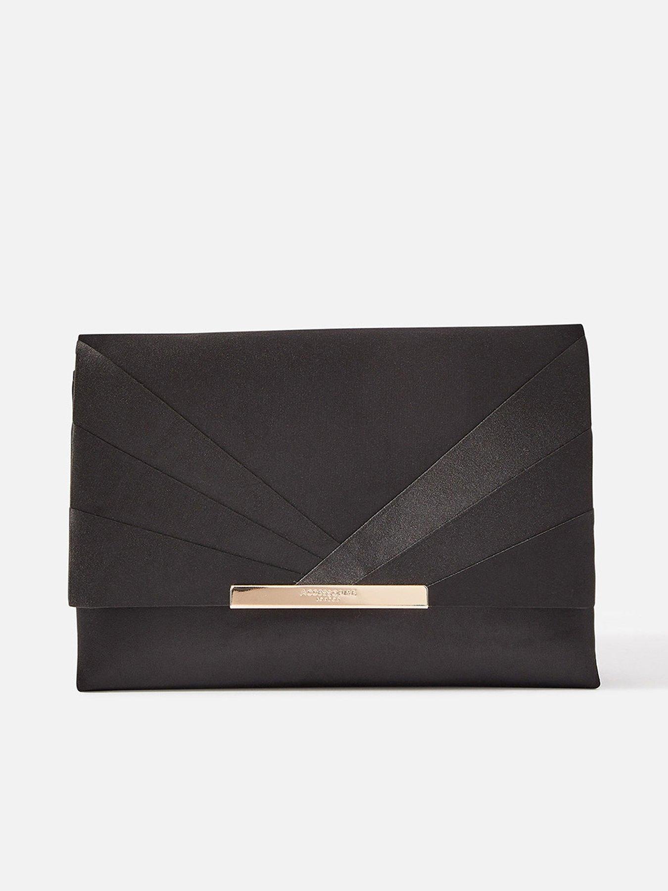 Fold over clutch bag black sale