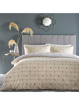 Product photograph of Furn Bee Deco Duvet Cover Set In Champagne from very.co.uk