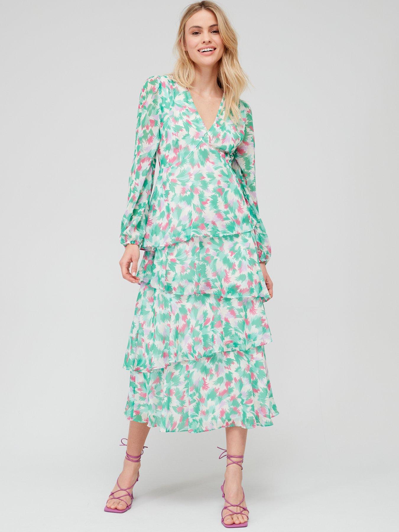 V by very 2024 mixed print midi dress