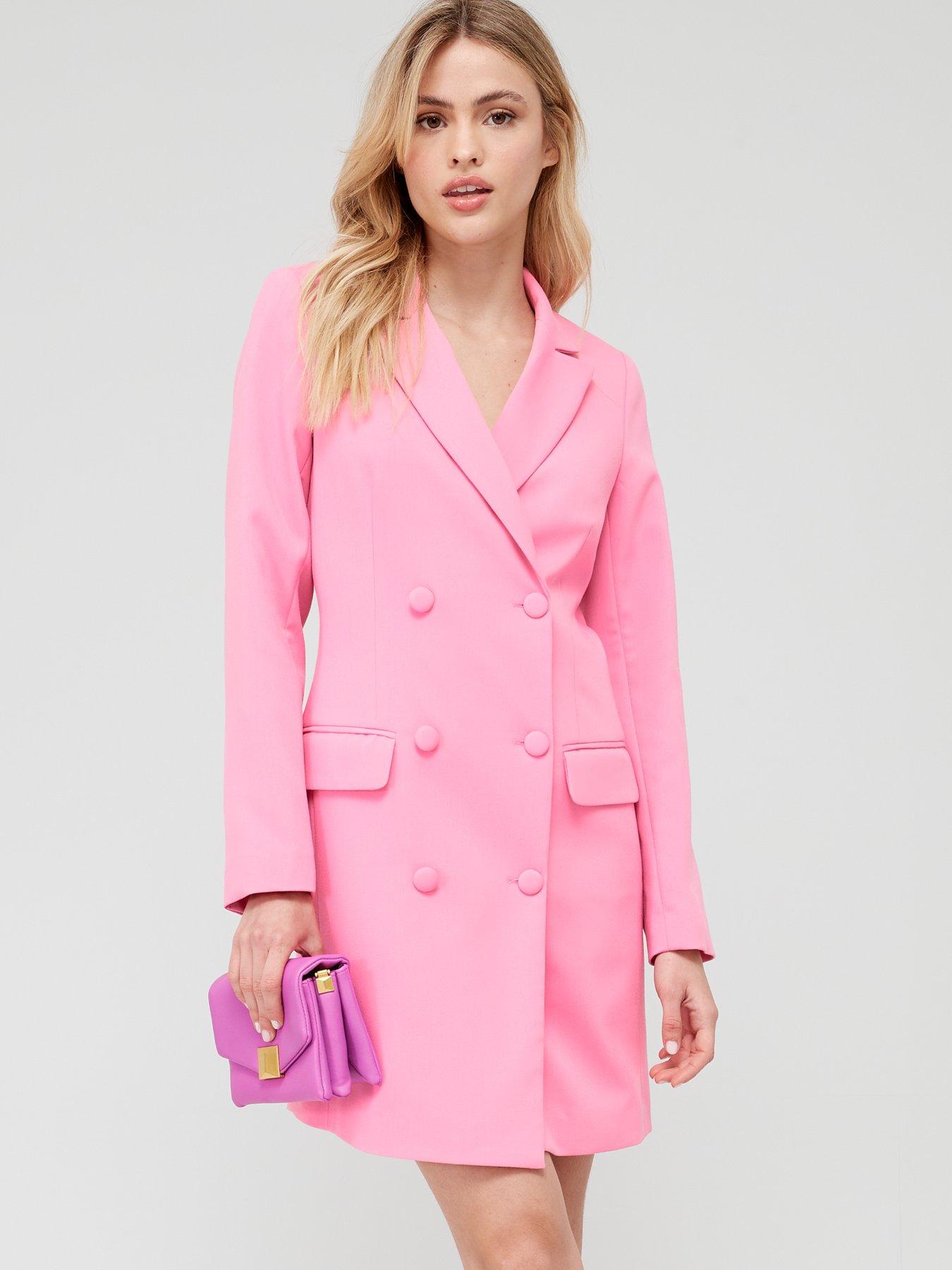 Double Breasted Blazer Dress - Pink