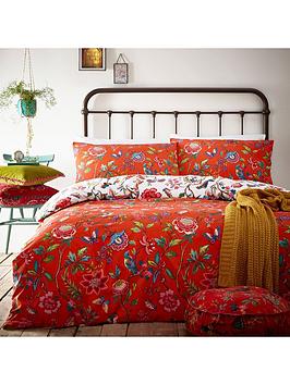 Product photograph of Furn Pomelo Reversible Duvet Cover Set - Orange from very.co.uk