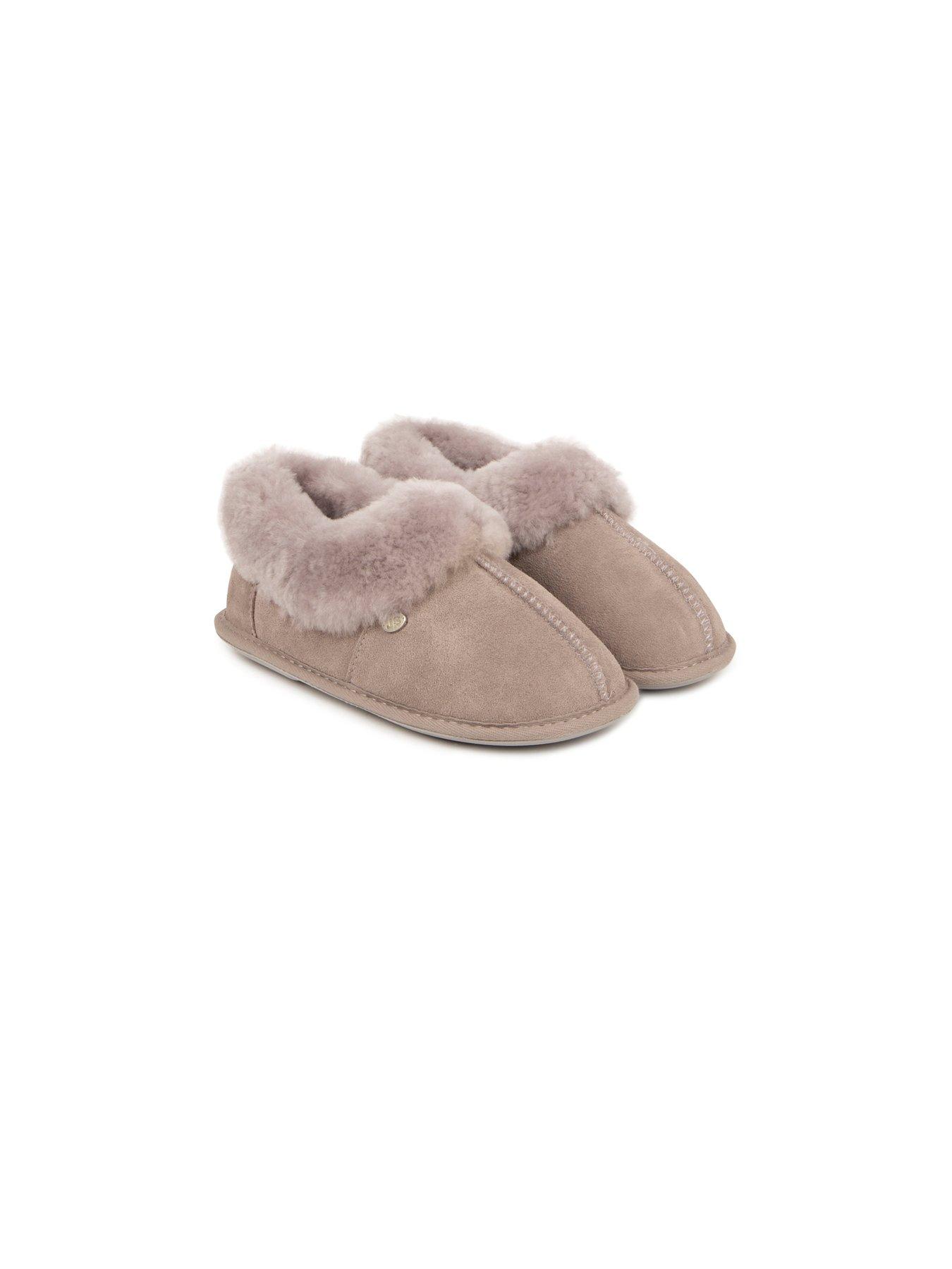 Just Sheepskin Full Back Sheepskin Slipper Grey Very
