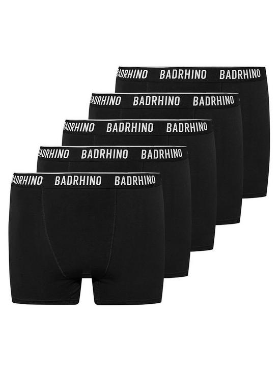 front image of badrhino-bre-5-pack-trunks-black