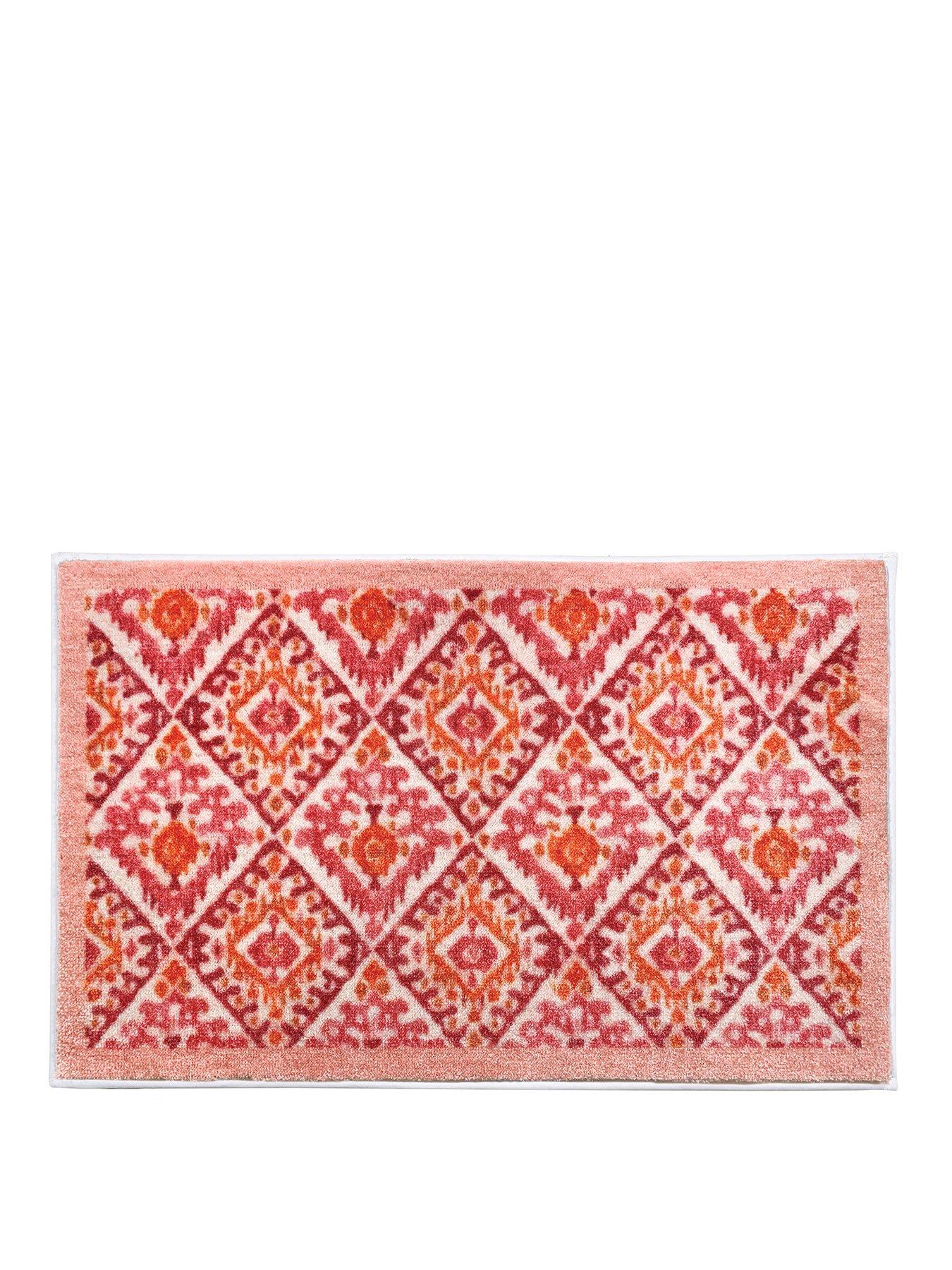 Product photograph of Moroccan Tile Red Bathmat from very.co.uk