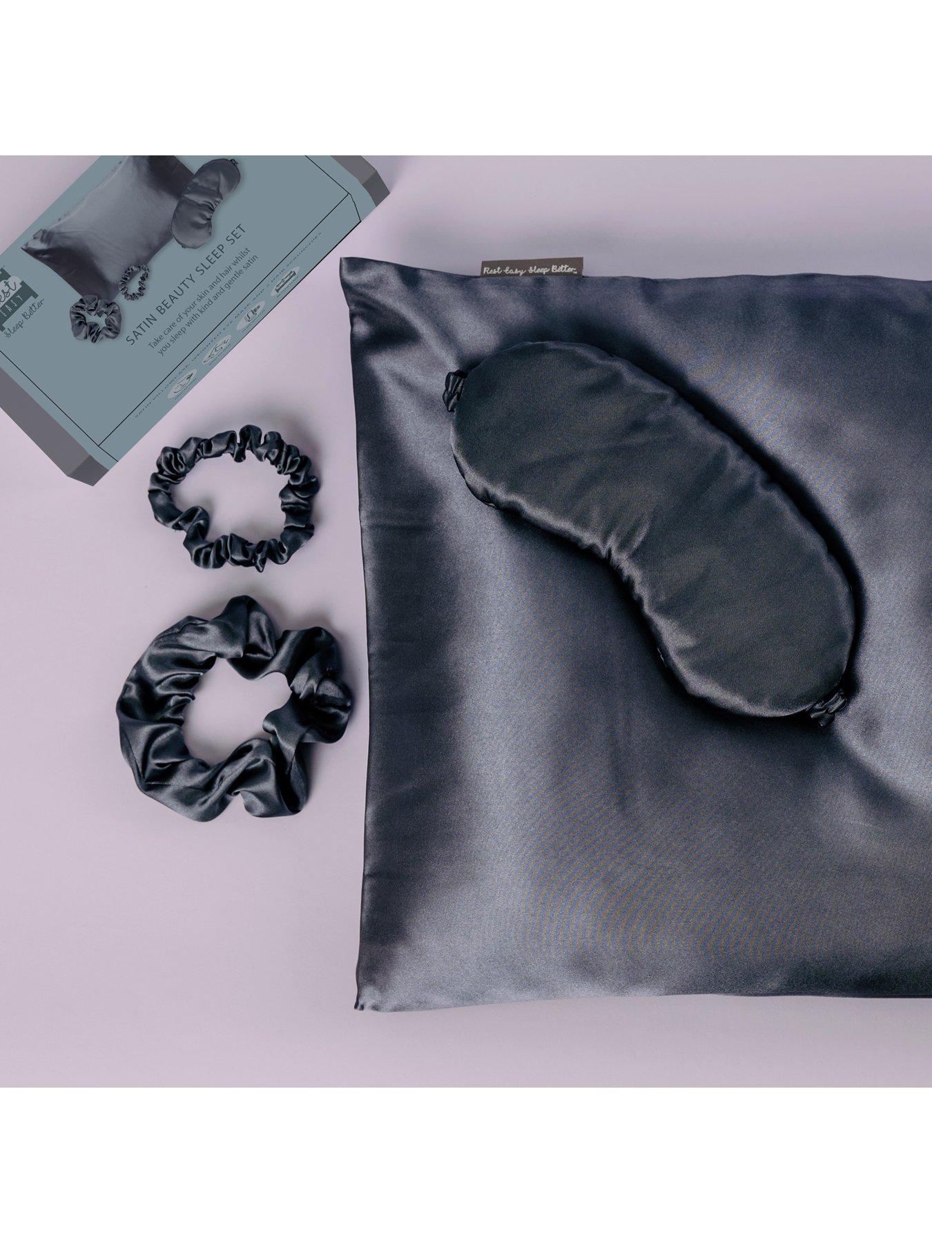 Product photograph of Rest Easy Sleep Better Four Piece Satin Sleep Set - Grey from very.co.uk
