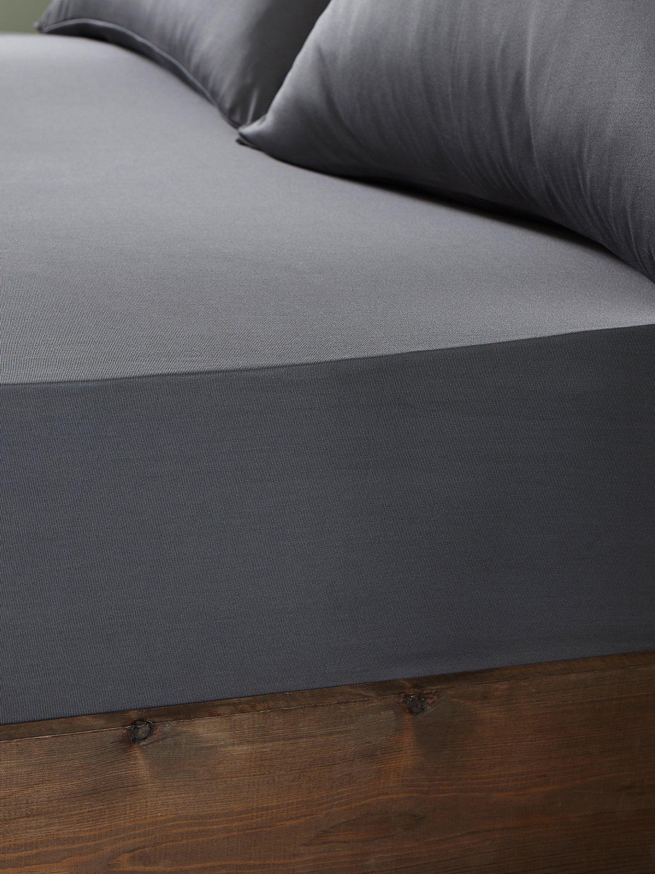 Product photograph of Catherine Lansfield So Soft Jersey Fitted Sheet - Charcoal from very.co.uk