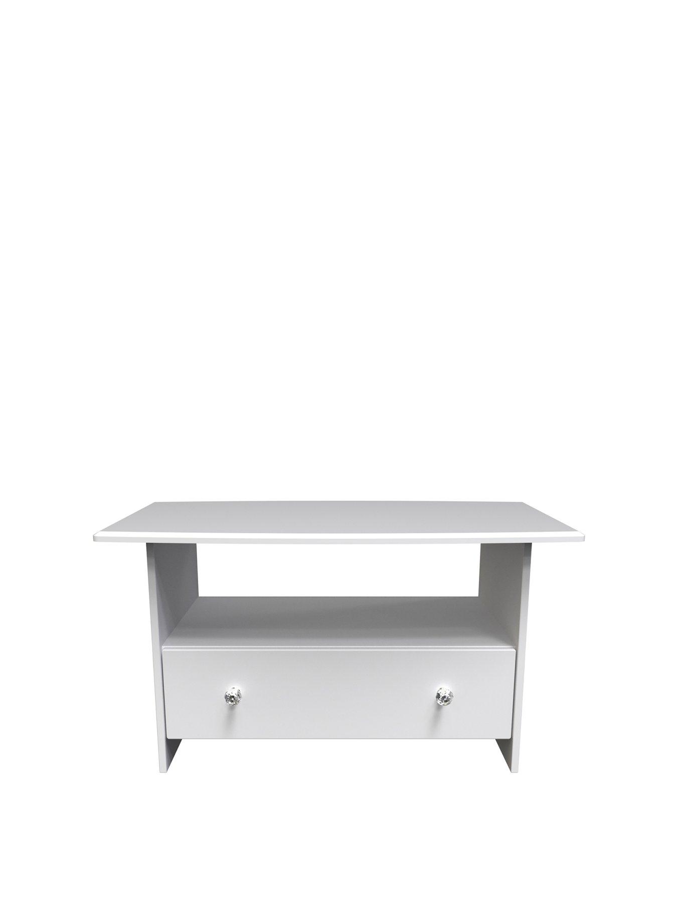 Product photograph of Swift Verve Ready Assembled 1 Drawer Coffee Table - White from very.co.uk