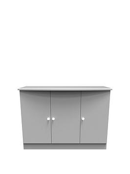 Product photograph of Swift Verve Ready Assembled 3 Door Sideboard - Grey from very.co.uk