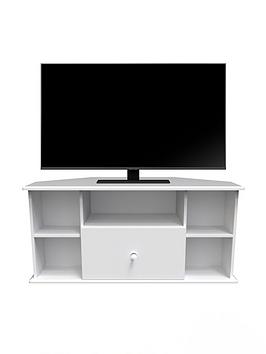 Product photograph of Swift Verve Ready Assembled Corner Tv Media Unit - Fits Up To 48 Inch Tv - White from very.co.uk
