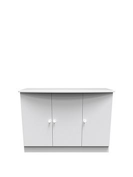 Product photograph of Swift Verve Ready Assembled 3 Door Sideboard - White from very.co.uk