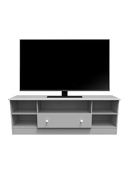 Product photograph of Swift Verve Ready Assembled Wide 1 Drawer Tv Media - Fits Up To 64 Inch Tv - Grey from very.co.uk