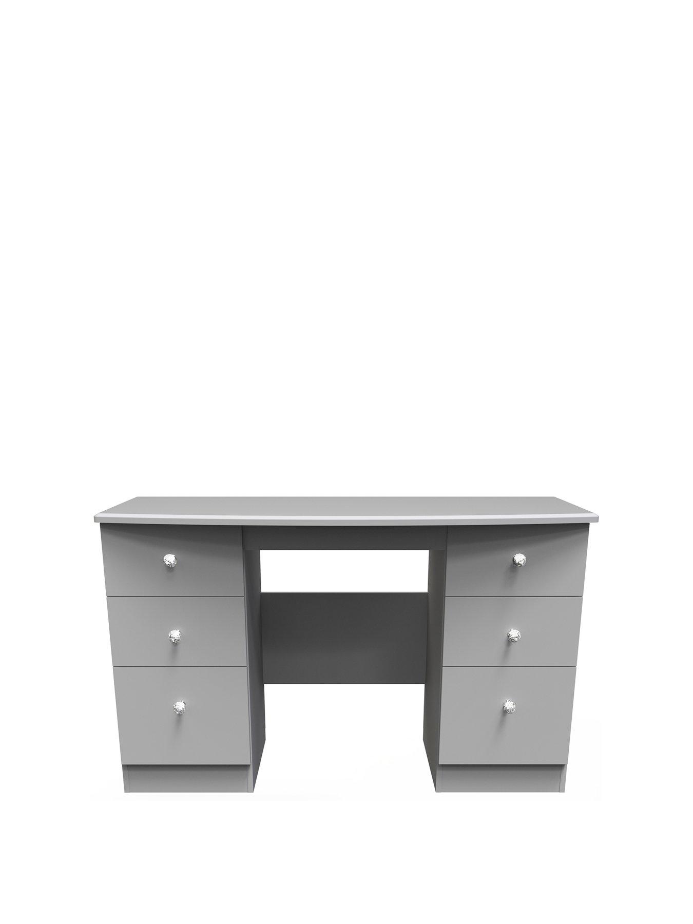 Product photograph of Swift Verve Ready Assembled 6 Drawer Desk - Grey from very.co.uk