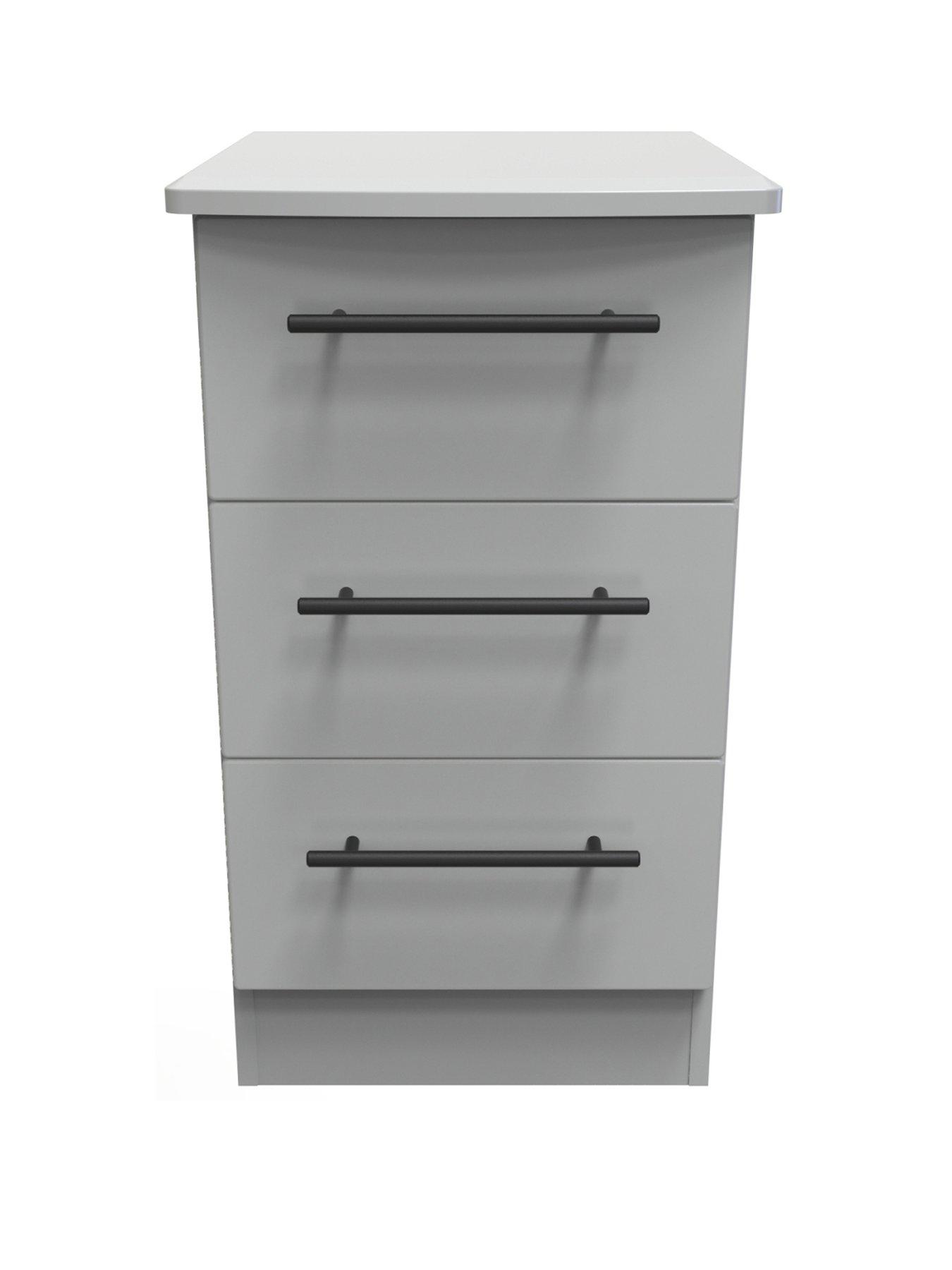 Product photograph of Swift Hayle Ready Assembled 3 Drawer Bedside Chest from very.co.uk