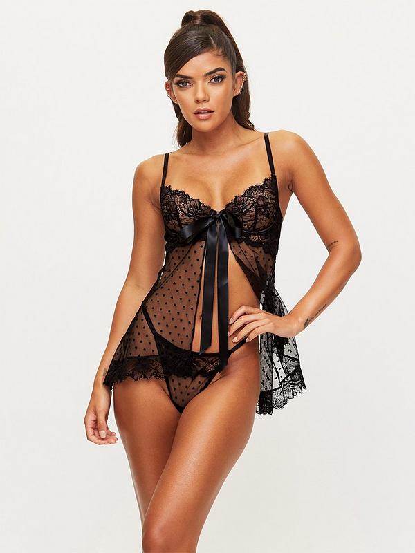 Ann Summers Babydoll in Black Womens Clothing Lingerie Lingerie and panty sets 