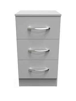 Product photograph of Swift Elton Ready Assembled 3 Drawer Bedside Chest from very.co.uk