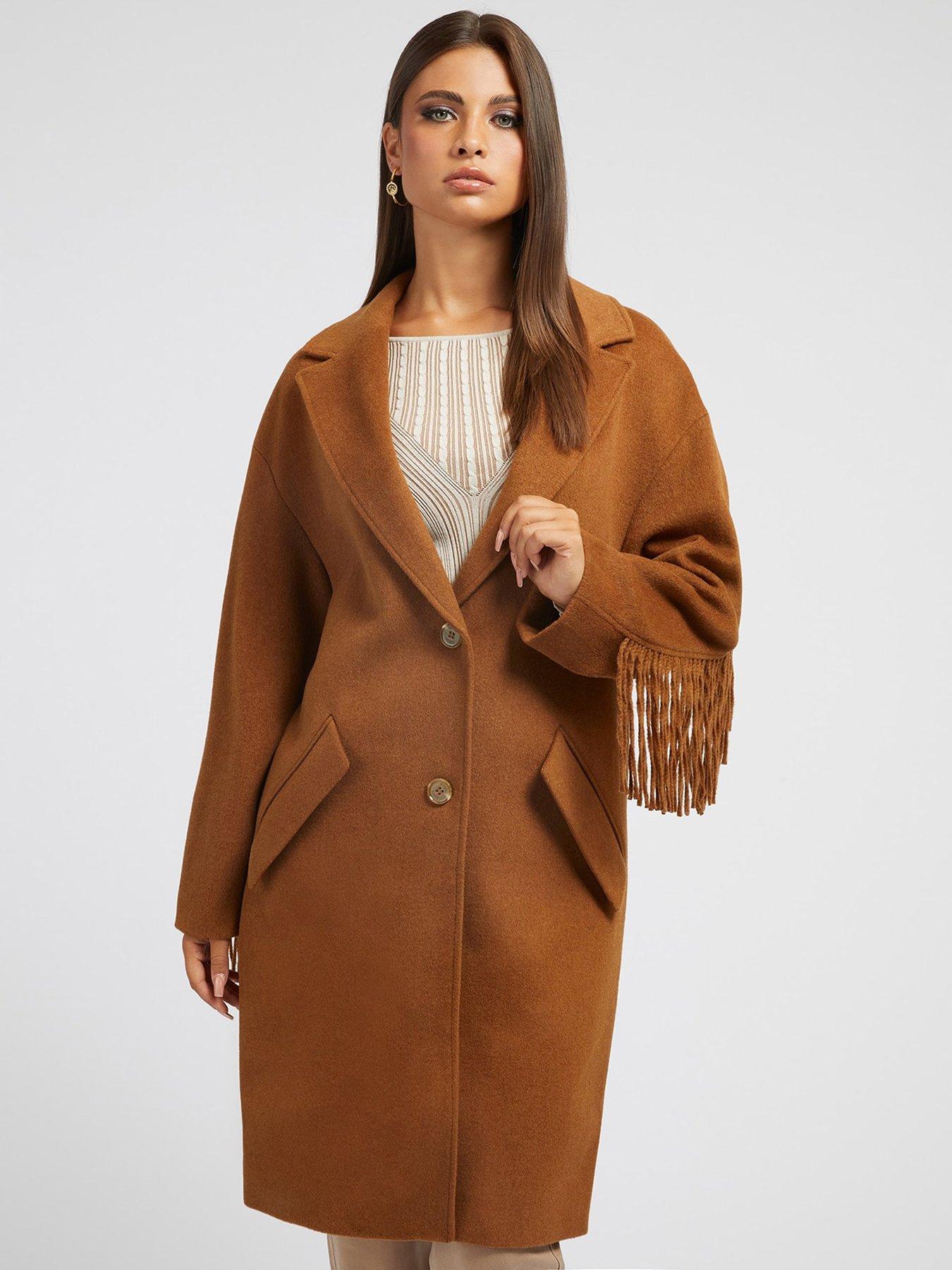 orange fringe coat