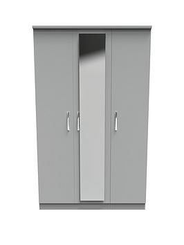 Product photograph of Swift Elton Part Assembled 3 Door Mirrored Wardrobe from very.co.uk