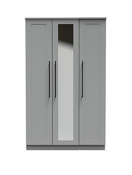 Product photograph of Swift Hayle Part Assembled 3 Door Mirrored Wardrobe from very.co.uk