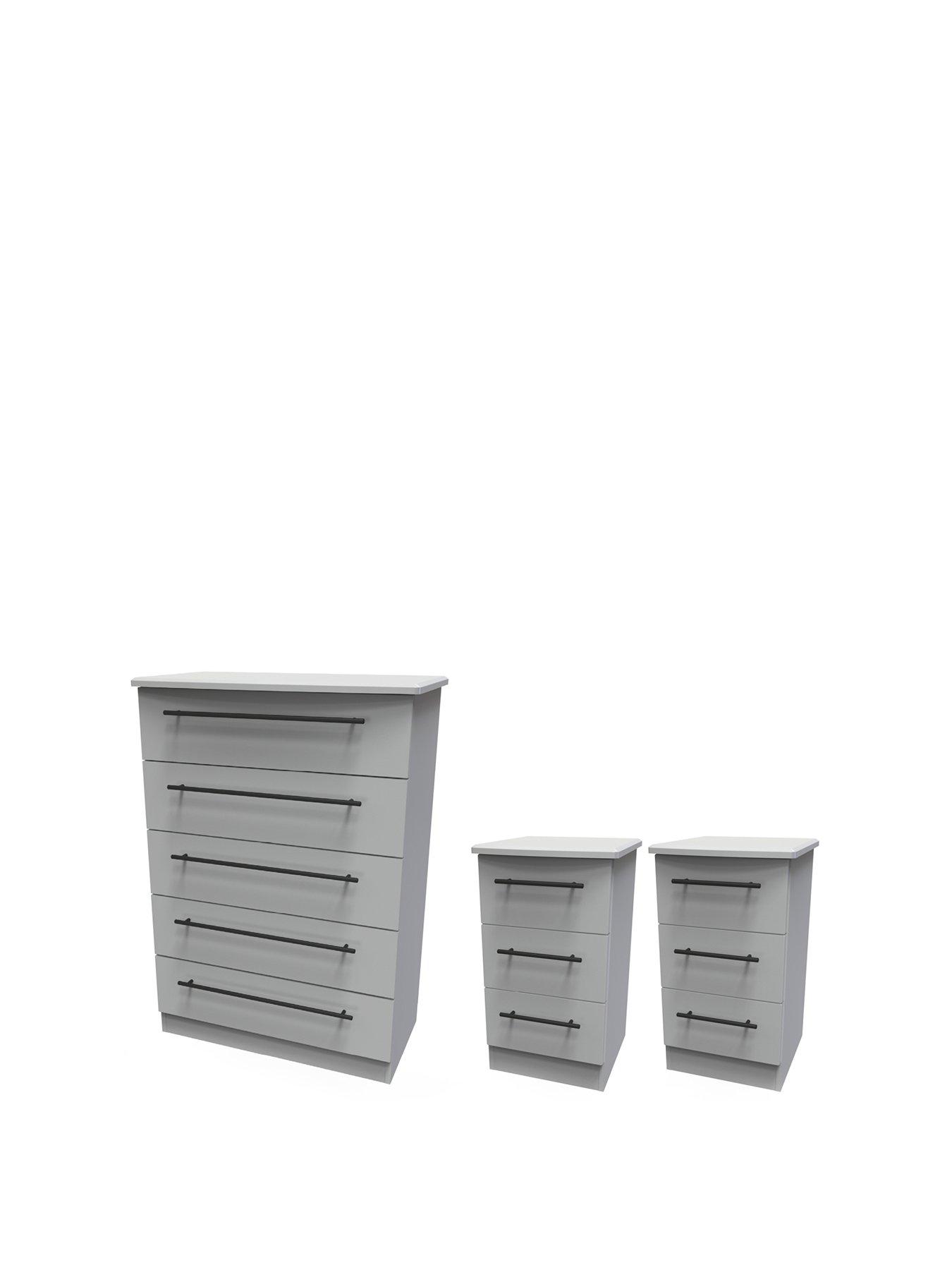 Product photograph of Swift Hayle 3 Piece Package - 5 Drawer Chest And 2 Bedside Chests from very.co.uk