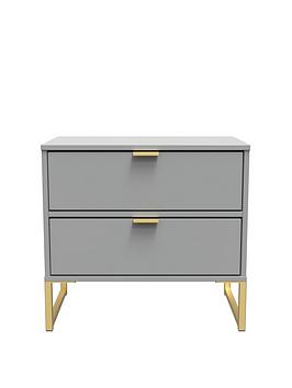 Product photograph of Swift Diego Ready Assembled 2 Drawer Bedside Chest from very.co.uk
