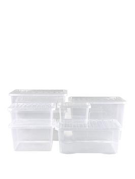 Product photograph of Wham Set Of 7 Crystal Storage Boxes from very.co.uk