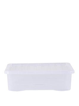 Product photograph of Wham Set Of 5 Clear Crystal Plastic Storage Boxes Ndash 32 Litres Each from very.co.uk