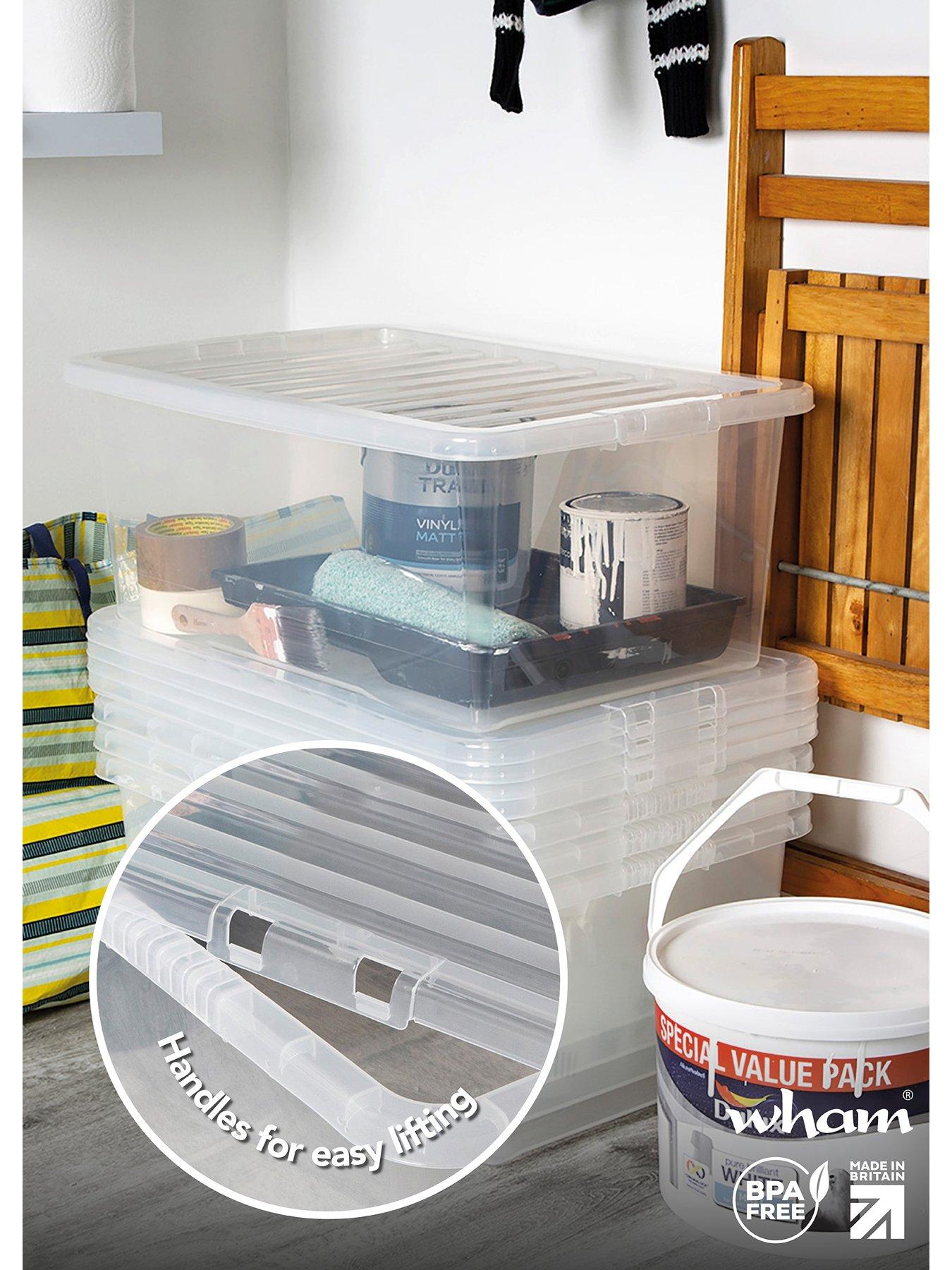 Wham Set of 5 Crystal Storage Boxes – 45-litre Capacity | Very