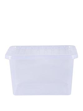 Product photograph of Wham Set Of 5 Clear Crystal Plastic Storage Boxes Ndash 25 Litres Each from very.co.uk