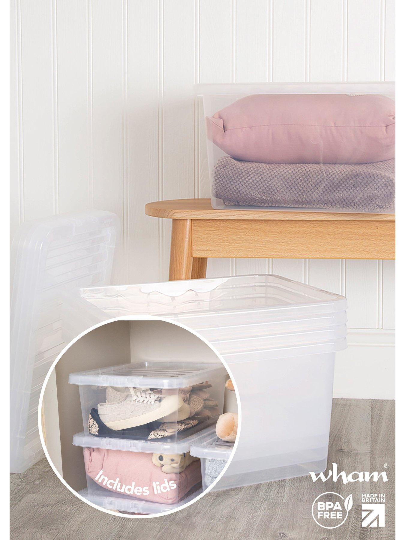 Image 3 of 5 of Wham Set of 5 Clear Crystal Plastic Storage Boxes &ndash; 25 litres each