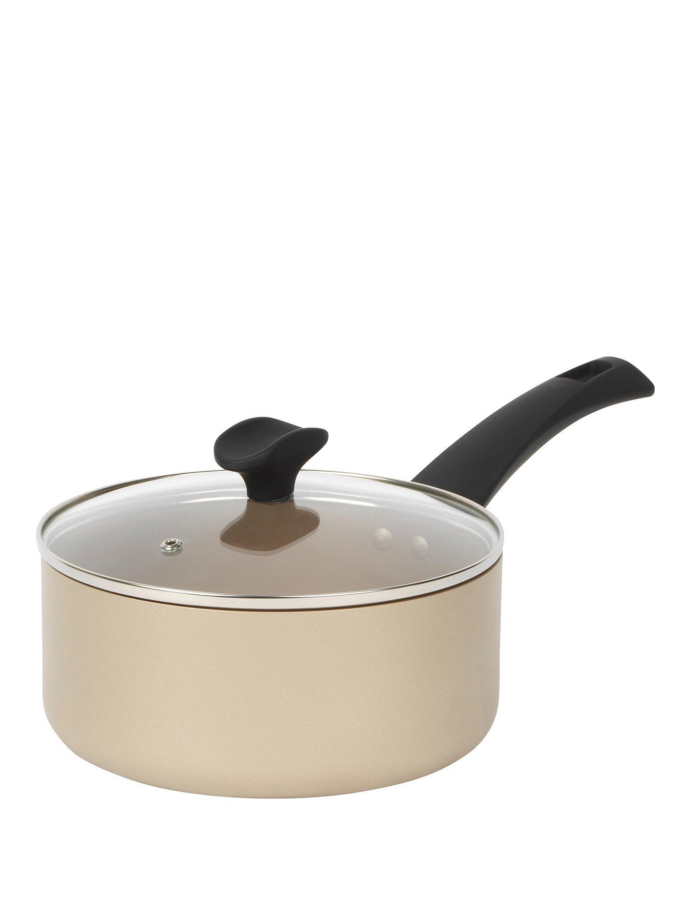 Product photograph of Salter Olympus 20 Cm Saucepan With Tempered Glass Lid from very.co.uk