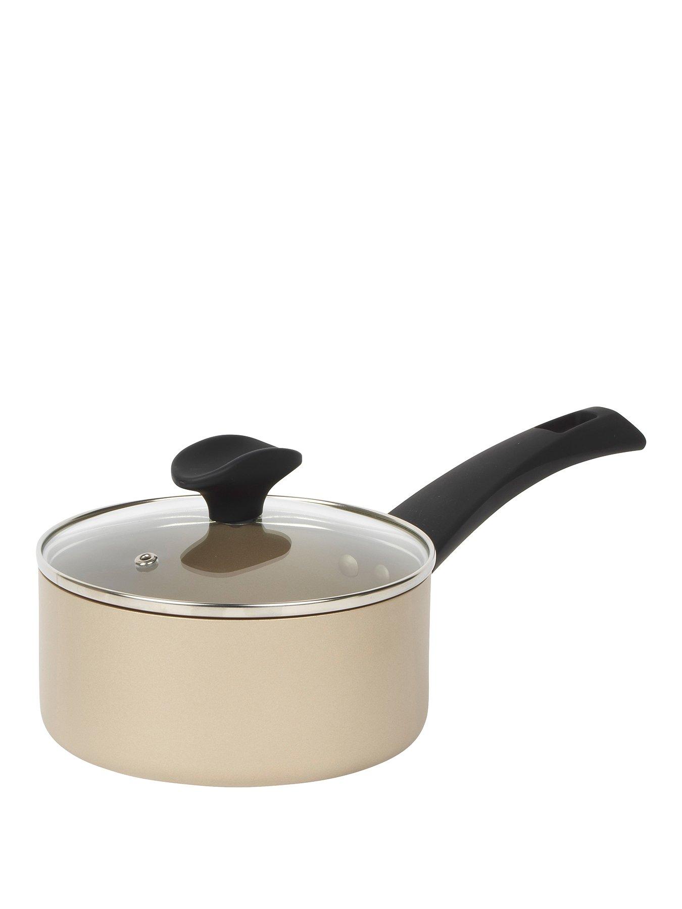 Product photograph of Salter Olympus 16 Cm Saucepan With Tempered Glass Lid from very.co.uk
