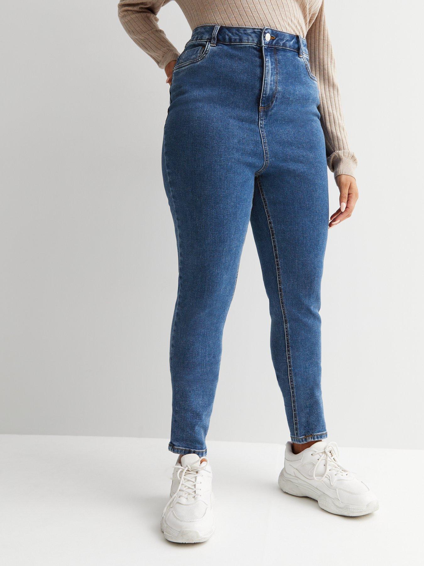 New Look Curves Blue Mid Rise Amie Skinny Jeans | very.co.uk