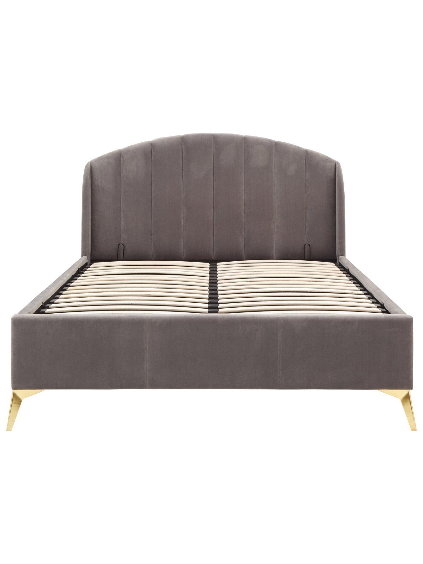 Image 3 of 7 of GFW Pettine End Lift Up Ottoman Storage Bed with Sleepycastle Mattress Options (Buy &amp; SAVE!) - Grey