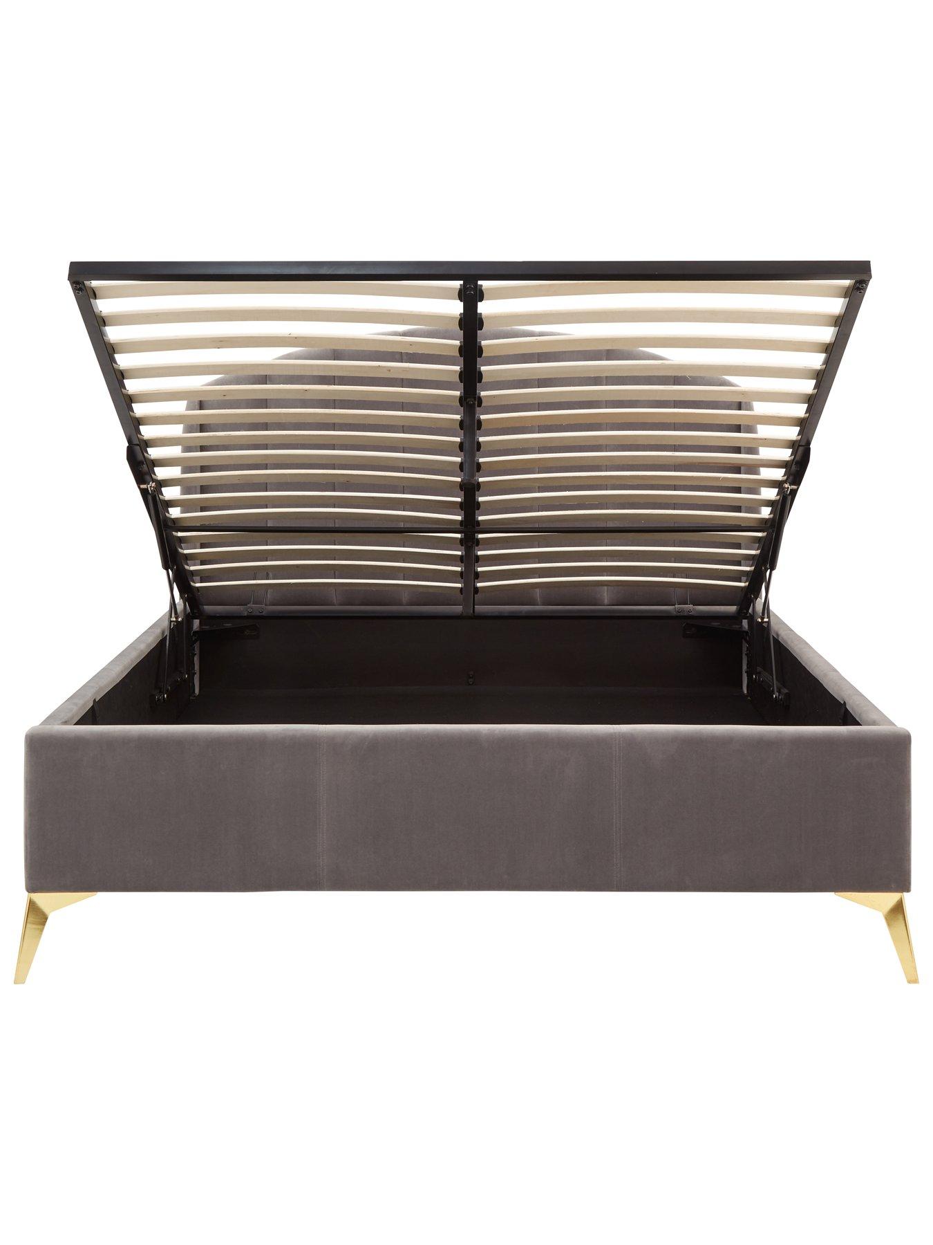 Image 4 of 7 of GFW Pettine End Lift Up Ottoman Storage Bed with Sleepycastle Mattress Options (Buy &amp; SAVE!) - Grey