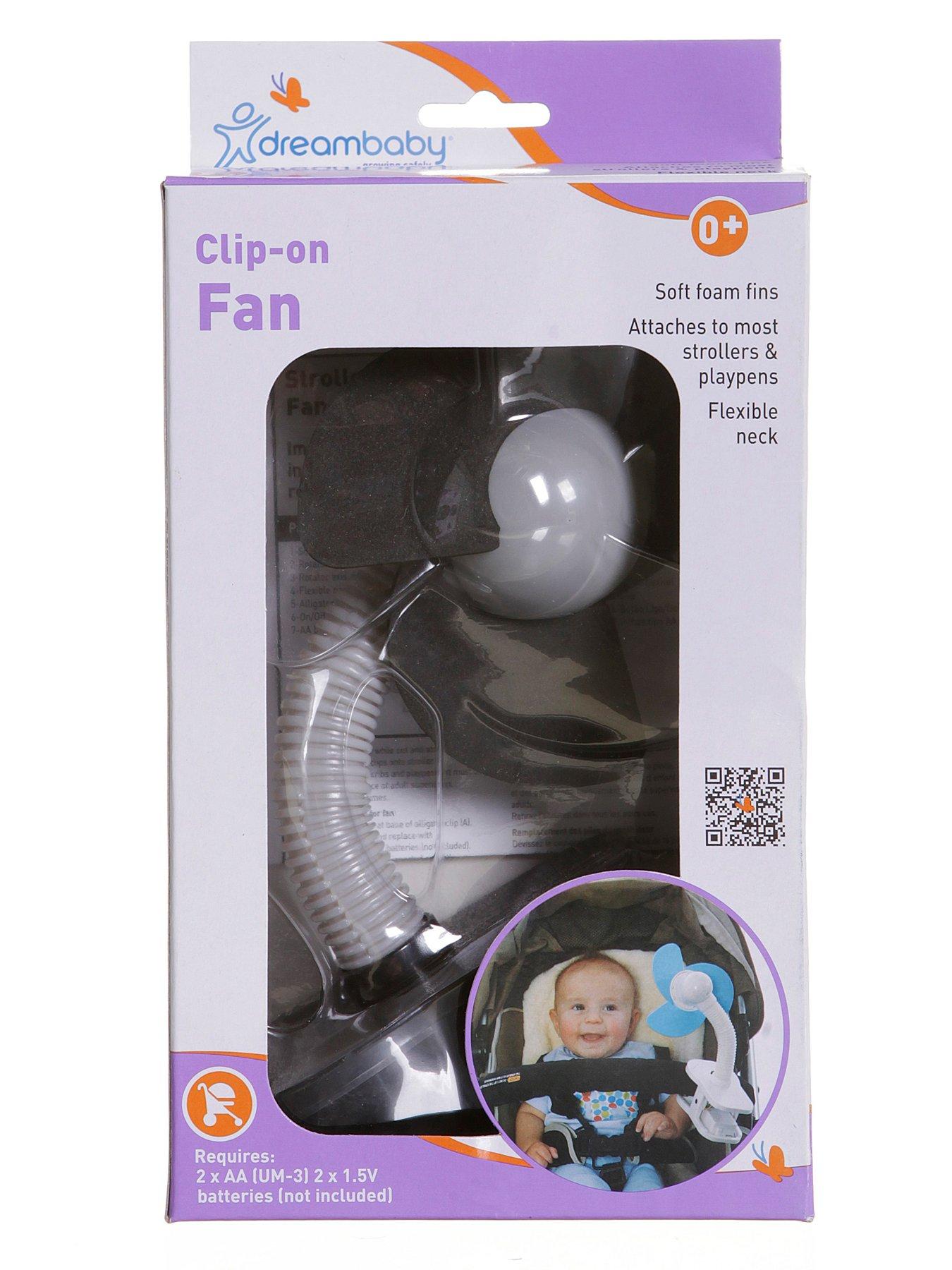 Dreambaby EZY-Fit Clip-on Fan with Soft Fins - Perfect for