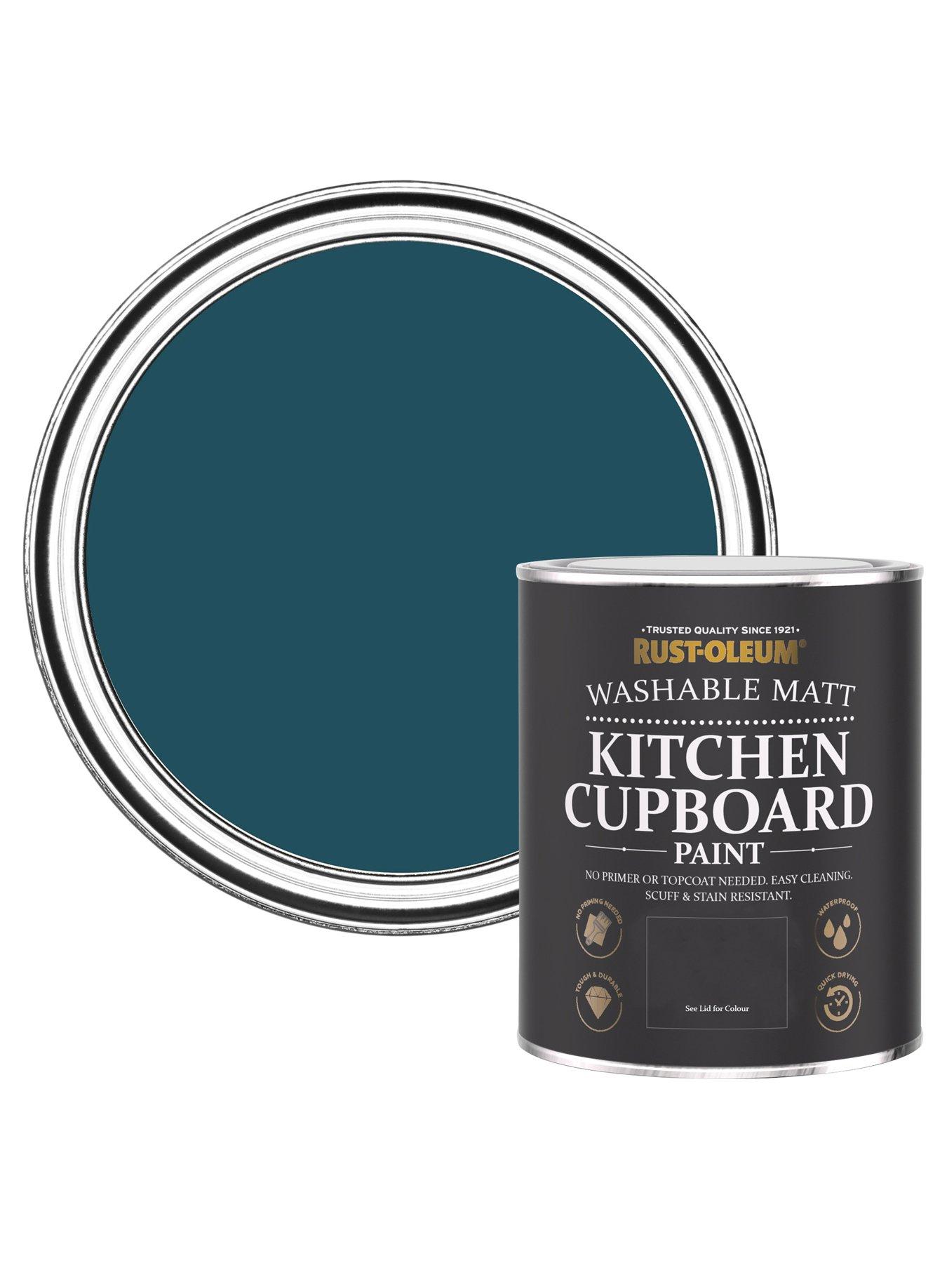Product photograph of Rust-oleum Kitchen Cupboard Paint In Commodore Blue Ndash 750 Ml Tin from very.co.uk
